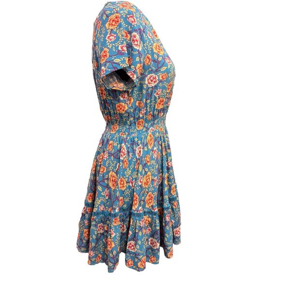 Sunday Mi Amor Dress Small Anthropologie Mini Cottage Core Smocked Waist Whimsy - Picture 5 of 7